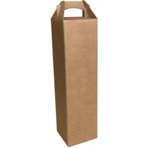 Embalagem Kraft para Garrafa de Natal 9x9x37cm Caixa Torre Unidade – Caixa Natalina para Vinho e Espumante 750ml