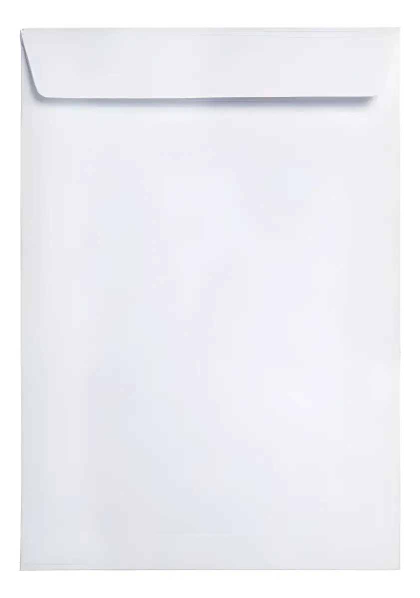 Envelope Saco Offset Branco 260x360mm 90g B4 – Envelope Branco Grande para Pastas e Documentos A4 – Unidade Avulsa Envelope Saco Offset Branco 260x360mm 90g B4 – Unidade Avulsa - Imagem 1