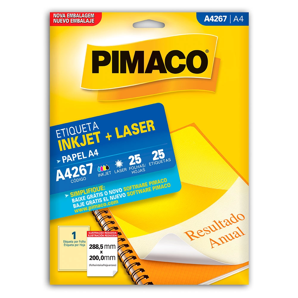 Etiqueta Adesiva Pimaco A44267 A4 25,4x99mm 25 Folhas (500 Etiquetas) – Etiqueta Horizontal Longa para Códigos de Barras e Pastas Etiqueta Adesiva Pimaco A44267 A4 25,4x99mm 25 Folhas (500 Etiquetas) – Etiqueta Horizontal Longa para Códigos de Barras e Pastas